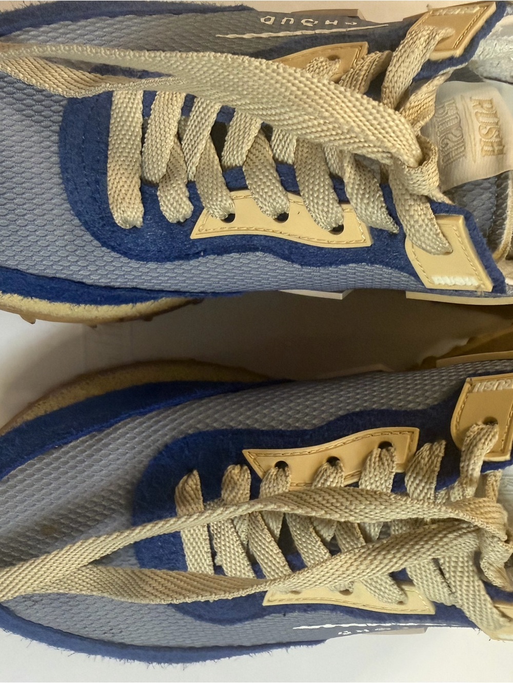 Women's Athletic Sneakers in Blue and Beige - Casual Comfort
